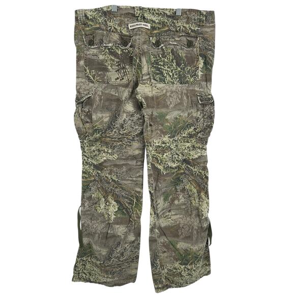 Vintage y2k Women's Green Camo Realtree Girl Baggy Wide Leg Cargo Pants Sz 34 - Picture 5 of 8
